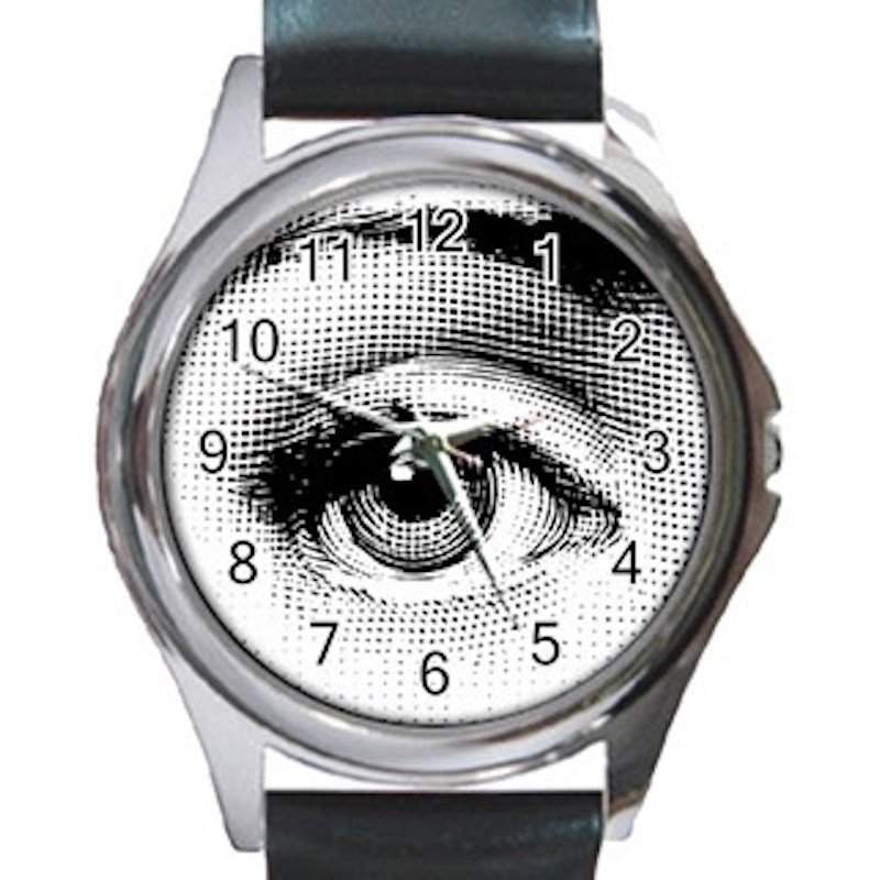 Fornasetti Eye Unisex Round Silver Metal Watch