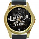 Hudson Hornet Champion For All Unisex Round Gold Metal Watch