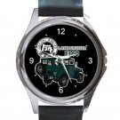 Green Toyota Landcruiser FJ40 With Vintage Retro Logo Unisex Round Silver Metal Watch