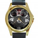 2013 Nissan JUKE Steering Wheel Unisex Round Gold Metal Watch