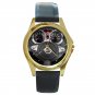 2013 Nissan JUKE Steering Wheel Unisex Round Gold Metal Watch