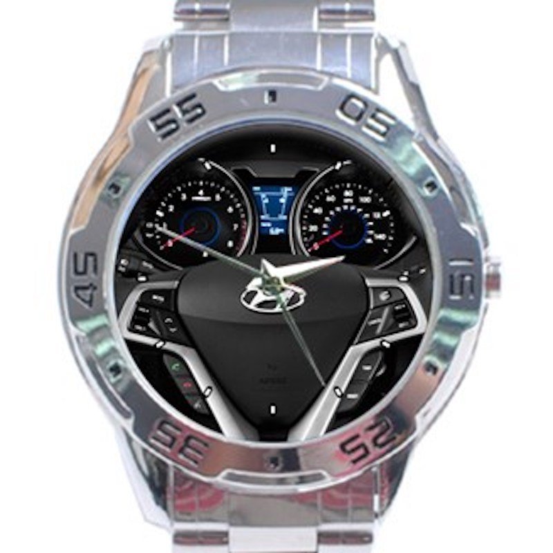 2015 Hyundai Veloster Steering Wheel Unisex Stainless Steel Analogue Watch