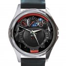 2016 Nissan GT-R Steering Wheel Unisex Round Silver Metal Watch