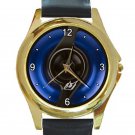 BMW Blue Halo Fuel Cap Unisex Round Gold Metal Watch