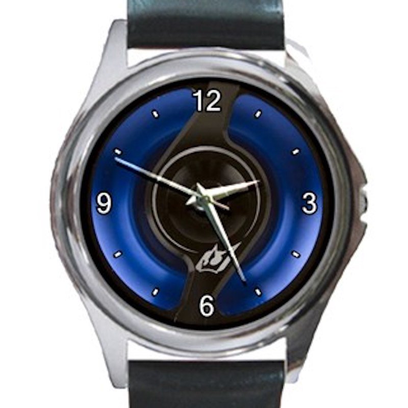 BMW Blue Halo Fuel Cap Unisex Round Silver Metal Watch