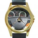 Chevrolet Aveo Steering Wheel Unisex Round Gold Metal Watch