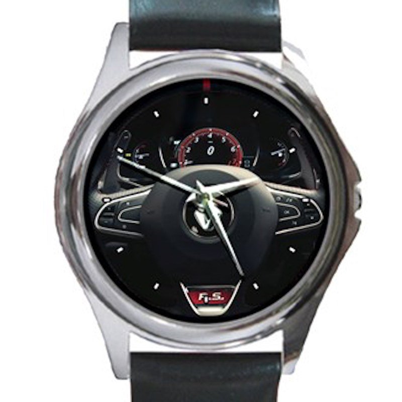 Renault Megane R.S. 280 Cup Steering Wheel Unisex Silver Round Metal Watch