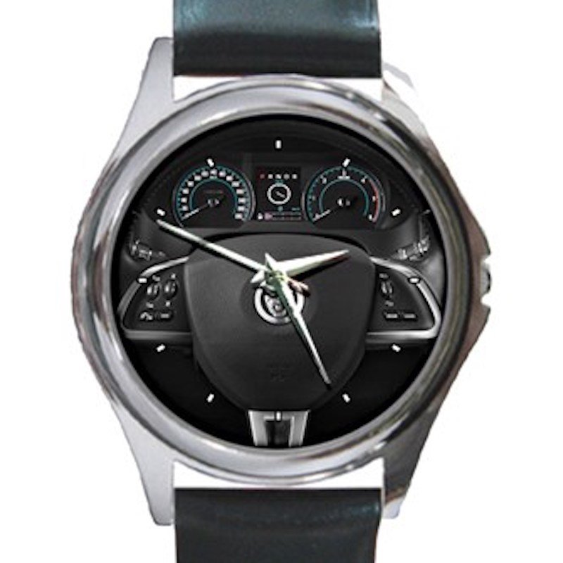 2012 Jaguar XF Steering Wheel Unisex Silver Round Metal Watch