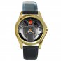 Nissan X-Trail Steering Wheel Unisex Round Gold Metal Watch