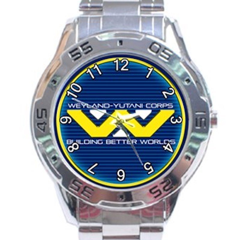 Alien Trilogy Weyland-Yutani Corps Logo Unisex Stainless Steel Analogue Watch