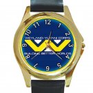 Alien Trilogy Weyland-Yutani Corps Logo Unisex Round Gold Metal Watch
