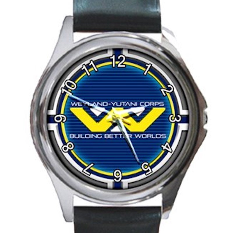Alien Trilogy Weyland-Yutani Corps Logo Unisex Round Metal Watch