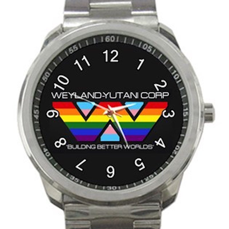 LGBT Happy Pride Weylan-Yutani Corps Logo Unisex Sport Metal Watch