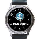 Piaggio Motorcycle Logo Unisex Round Metal Watch
