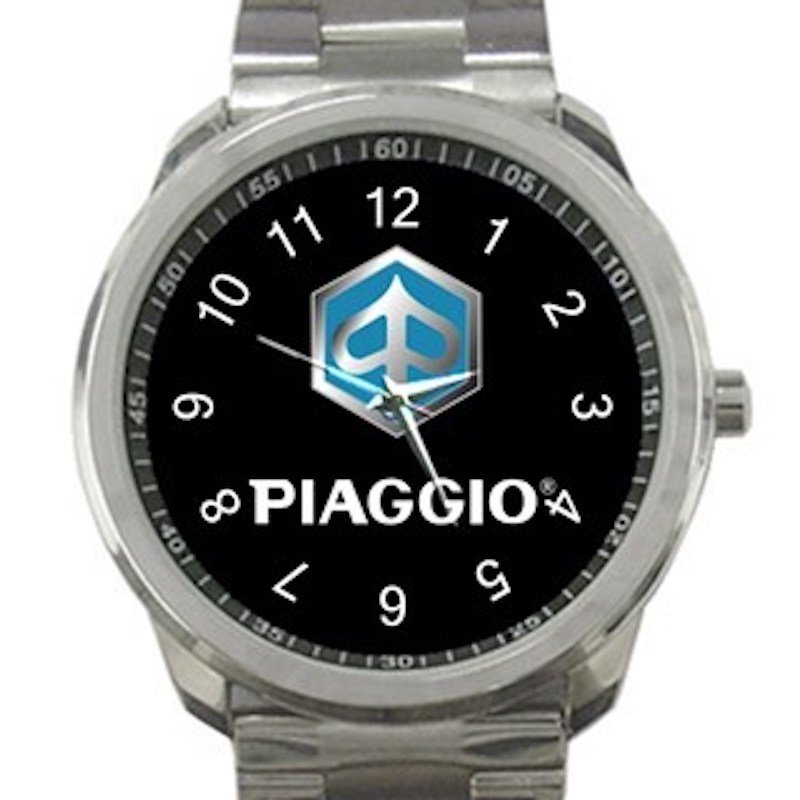 Piaggio Motorcycle Logo Unisex Sport Metal Watch