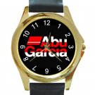 Abu Garcia Logo Unisex Round Gold Metal Watch