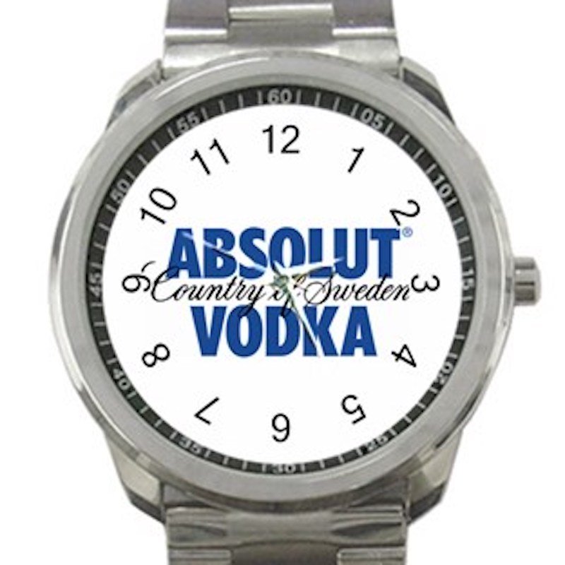 Absolut Vodka Blue Logo Unisex Sport Metal Watch