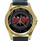 AC DC Black Ice Unisex Round Gold Metal Watch