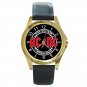 AC DC Rock N' Roll High Voltage Unisex Round Gold Metal Watch