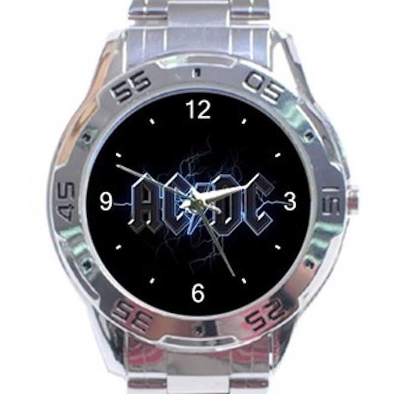 AC DC Australian Rock Band Logo Unisex Stainless Steel Analogue Watch