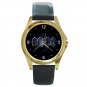 AC DC Australian Rock Band Logo Unisex Round Gold Metal Watch