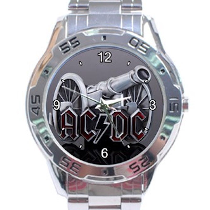 AC DC Cannon Logo Unisex Stainless Steel Analogue Watch