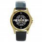 AC DC Rock & Roll Will Never Die Unisex Round Gold Metal Watch
