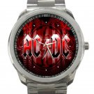 AC DC Red Logo Unisex Sport Metal Watch