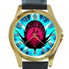 Air Gear Kogarasumaru Anime Logo Unisex Round Gold Metal Watch