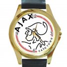 AFC Ajax Amsterdam Logo Unisex Round Gold Metal Watch