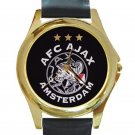 AFC Ajax Amsterdam Football Club Logo Unisex Round Gold Metal Watch