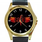 AFI A Fire Inside Rock Band Logo Unisex Round Gold Metal Watch