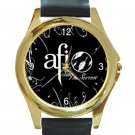 AFI Sing the Sorrow Logo Unisex Round Gold Metal Watch
