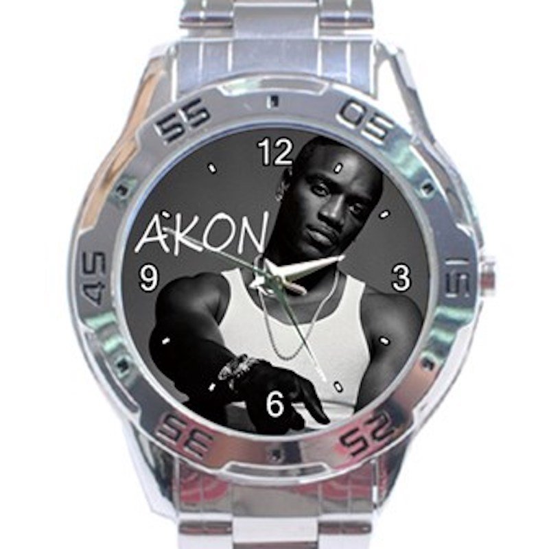 Singer Akon Rapper Unisex Stainless Steel Analogue Watch