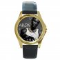 Singer Akon Rapper Unisex Round Gold Metal Watch