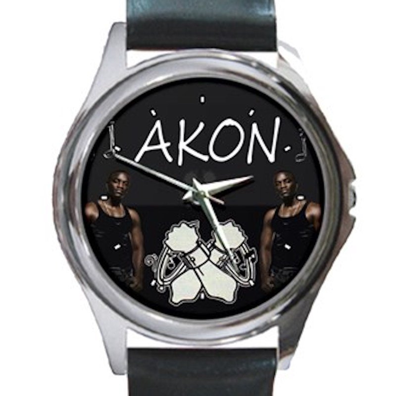 Akon American Singer Unisex Round Metal Watch