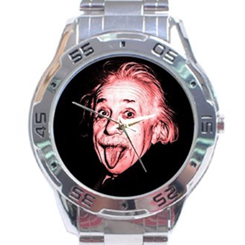 Albert Einstein Funny Sticking Tongue Out Unisex Stainless Steel Analogue Watch