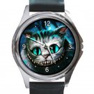 Alice in Wonderland Cheshire Cat Movie Unisex Round Metal Watch