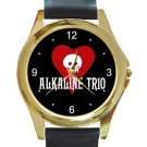 Alkaline Trio Rock Band Logo Unisex Round Gold Metal Watch