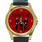Alkaline Trio Rock Band Members Unisex Round Gold Metal Watch