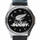 New Zealand National Rugby Union Logo Unisex Round Metal Watch