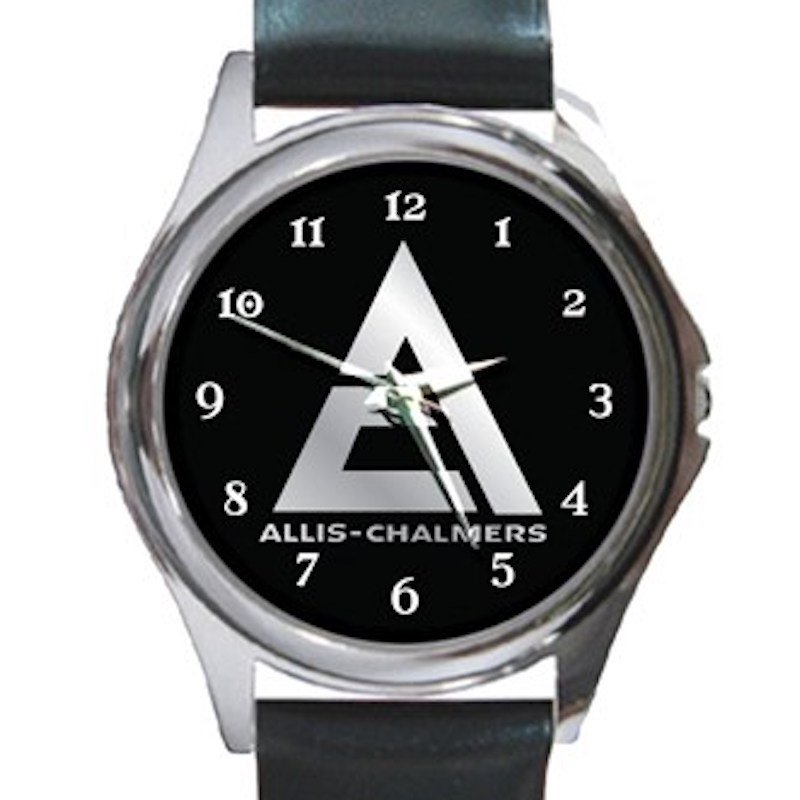 Allis Chalmers Framer Tractor Energy Silver Logo Unisex Round Metal Watch