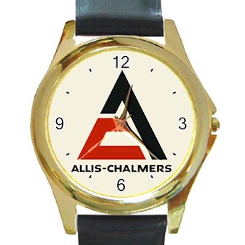 Allis-Chalmers Logo Unisex Round Gold Metal Watch