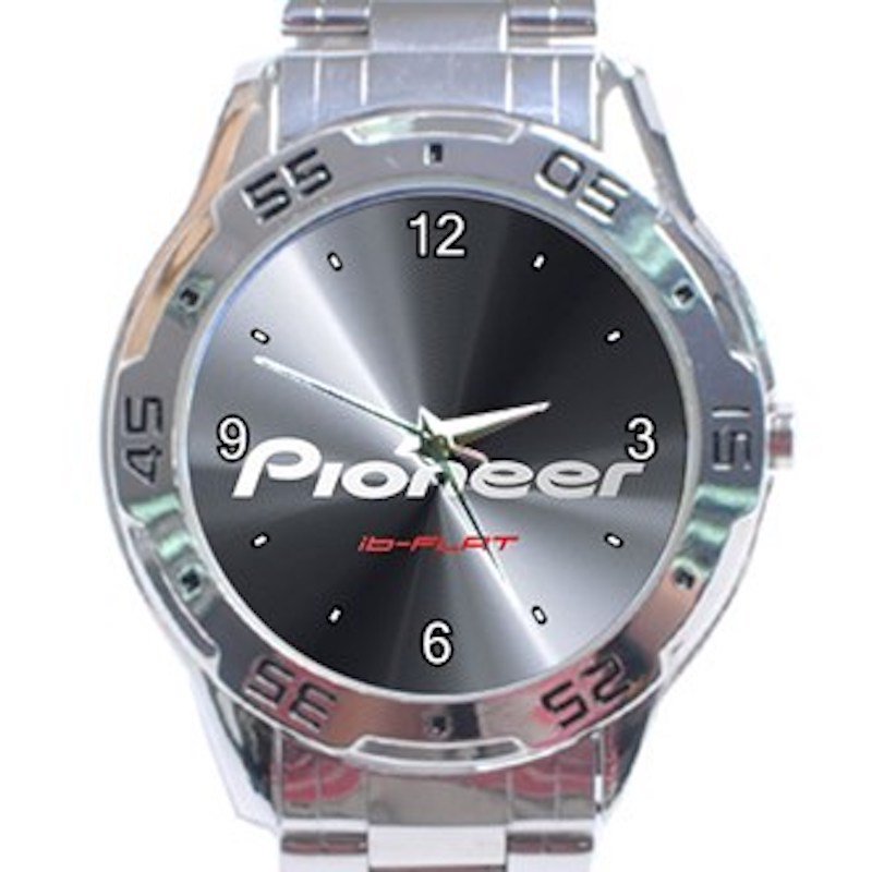 Pioneer ib-Flat Subwoofer Slim Speaker Unisex Stainless Steel Analogue Watch