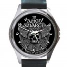 Amon Amarth Skull and Axes Unisex Round Metal Watch
