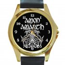 Amon Amarth Heavy Metal Viking Logo Unisex Round Gold Metal Watch