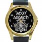 Amon Amarth Heavy Metal Viking Logo Unisex Round Gold Metal Watch