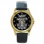 Amon Amarth Heavy Metal Viking Logo Unisex Round Gold Metal Watch