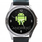 Android Green Logo Unisex Round Metal Watch