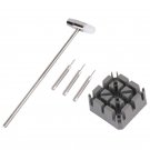 5pcs/set Watch Repair Band Link Remover Tool Kit Hammer Punch Pins Strap Holder
